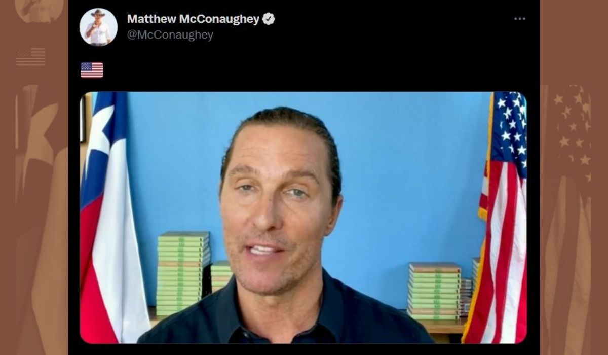 Matthew McConaughey talks about not running for governor and politics. (Image: screepcap.) https://twitter.com/McConaughey/status/1465110042491817988