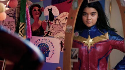 Kamala Khan posing in the mirror in Ms. Marvel