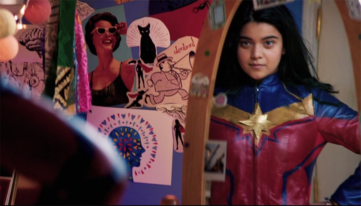 Kamala Khan posing in the mirror in Ms. Marvel