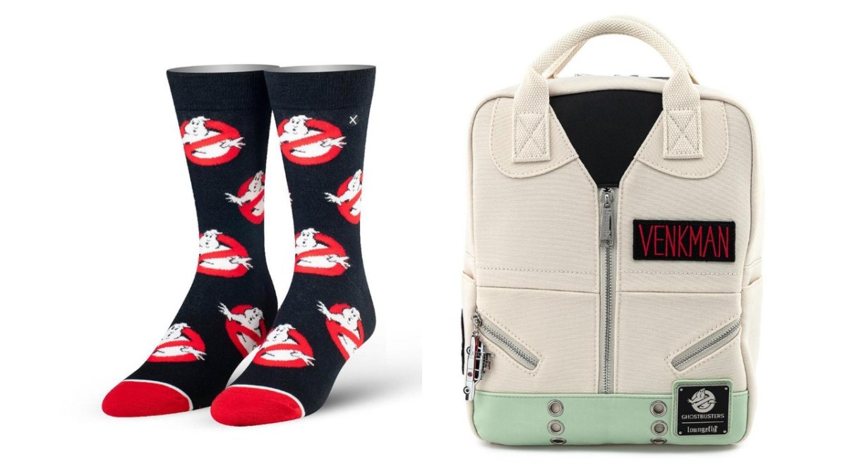 ghostbusters socks and loungefly backpack