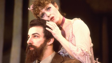 Mandy Patinkin being caressed by Bernadette Peters in Sunday in the Park With George