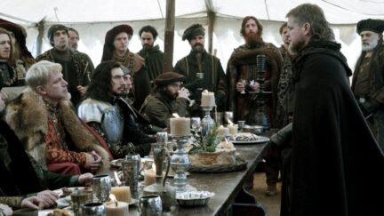 Ben Affleck, Matt Damon, Jodie Comer, and Adam Driver in The Last Duel (2021)