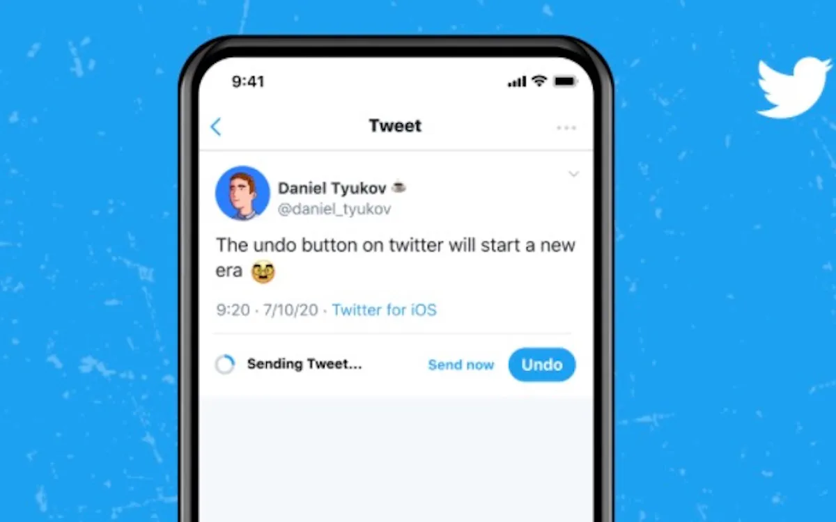 Image of a phone displaying a tweet reading "The undo button on twitter will start a new era"