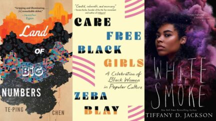 Three book covers. (Image: Mariner Books, St. Martin’s Griffin, and Atria Books.)