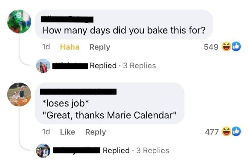 Marie burnt pie