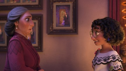Abuela and Mirabel in Disney's Encanto.