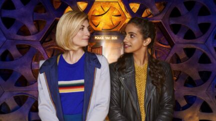 The Thirteenth Doctor and Yaz looking at each other on BBC's Doctor Who.