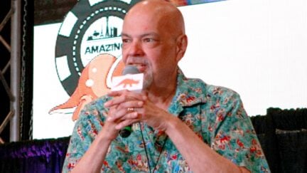 LAS VEGAS, NEVADA - JUNE 14: Comic book writer and illustrator George Perez speaks at the 