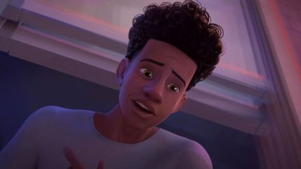 Miles Morales in Spider-Man: Across The Spider-Verse trailer.