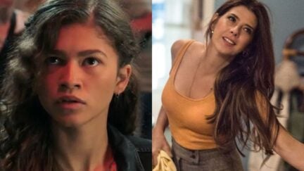 Michelle Jones-Watson as played by Zendaya and Aunt May by Marisa Tomei