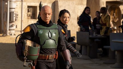 Boba Fett and Fennec looking bad ass in the Book of Boba Fett