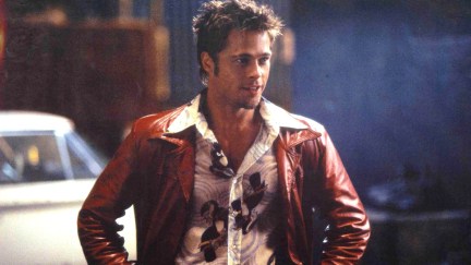 Brad Pitt poses as Tyler Durden in Fight Club.