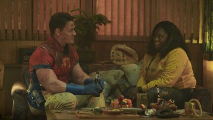 John Cena and Danielle Brooks talking in Peacemaker