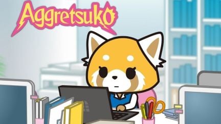 Retsuko working at her desk. (Image: Netflix.)