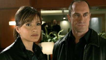 Christopher Meloni and Mariska Hargitay as Benson and Stabler our cool mom/older sister's otp