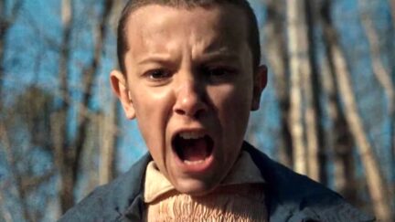 Millie Bobbie Brown looks shocked as Eleven in Stranger Things