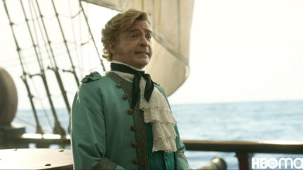 Rhys Darby captaining a pirate ship in Our Flag Means Death