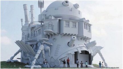 howl's moving castle in studio ghibli theme park
