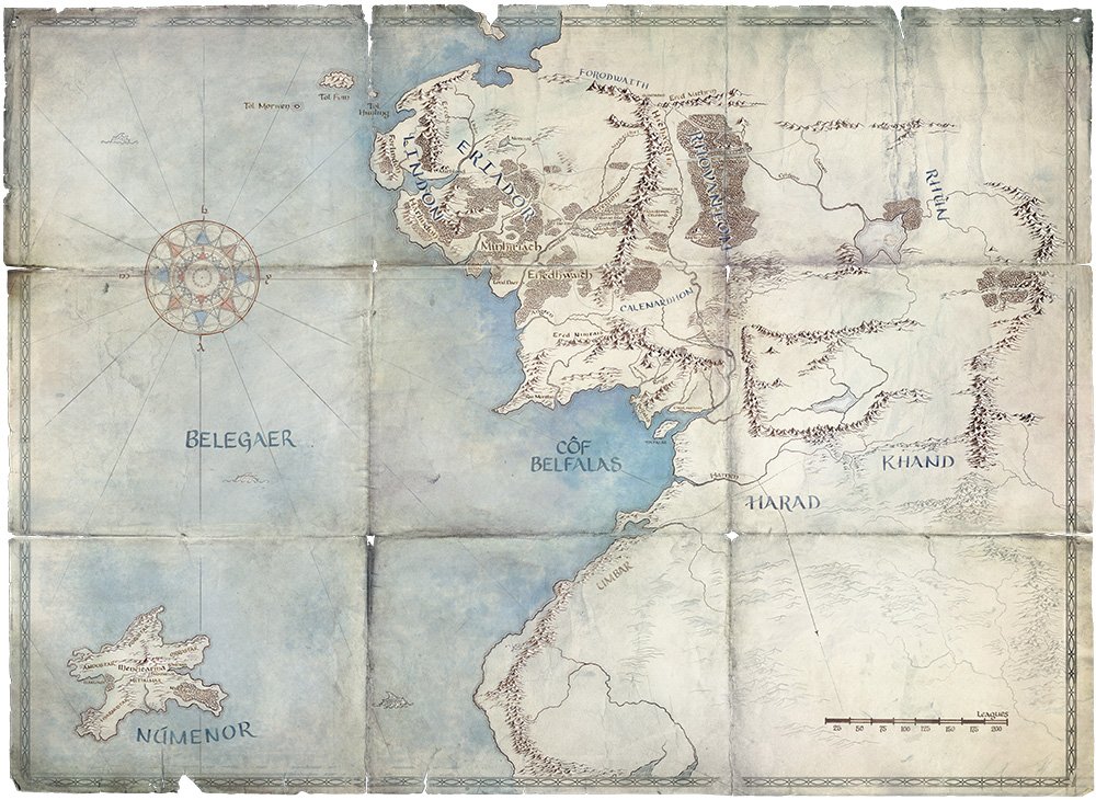 a map of Middle Earth in the second age