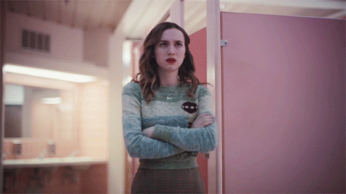 lexi crossing her arms in the bathroom in euphoria