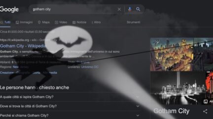 A screenshot of the new Batman Easter Egg on Google Search