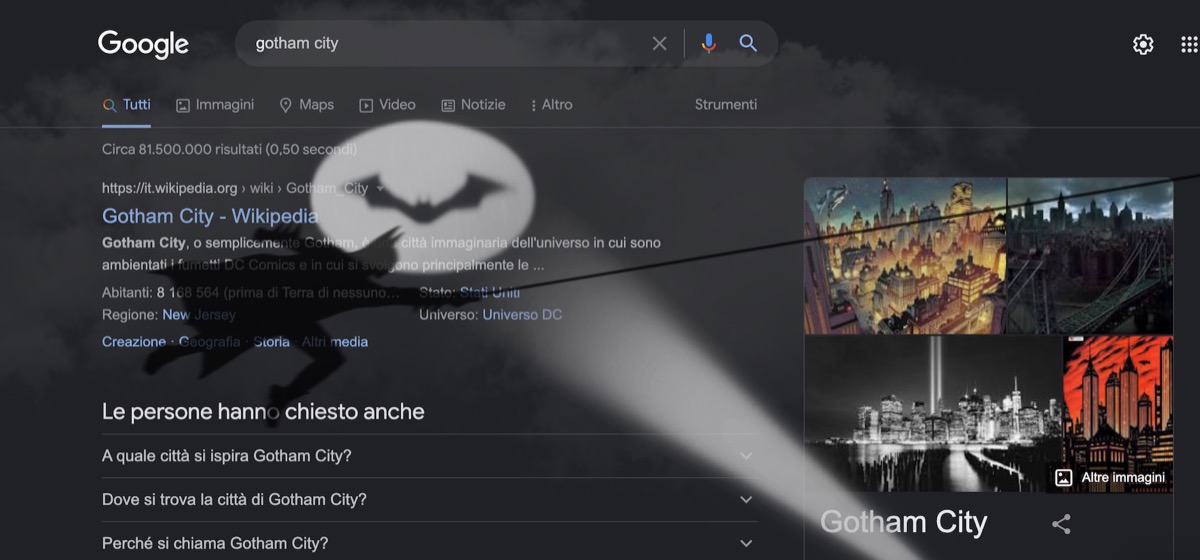 What Is the Google Search Bat-Signal Easter Egg? | The Mary Sue