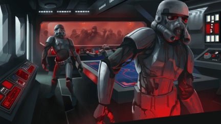 Two undead stormtroopers take over a ship in the game Star Wars: Commander