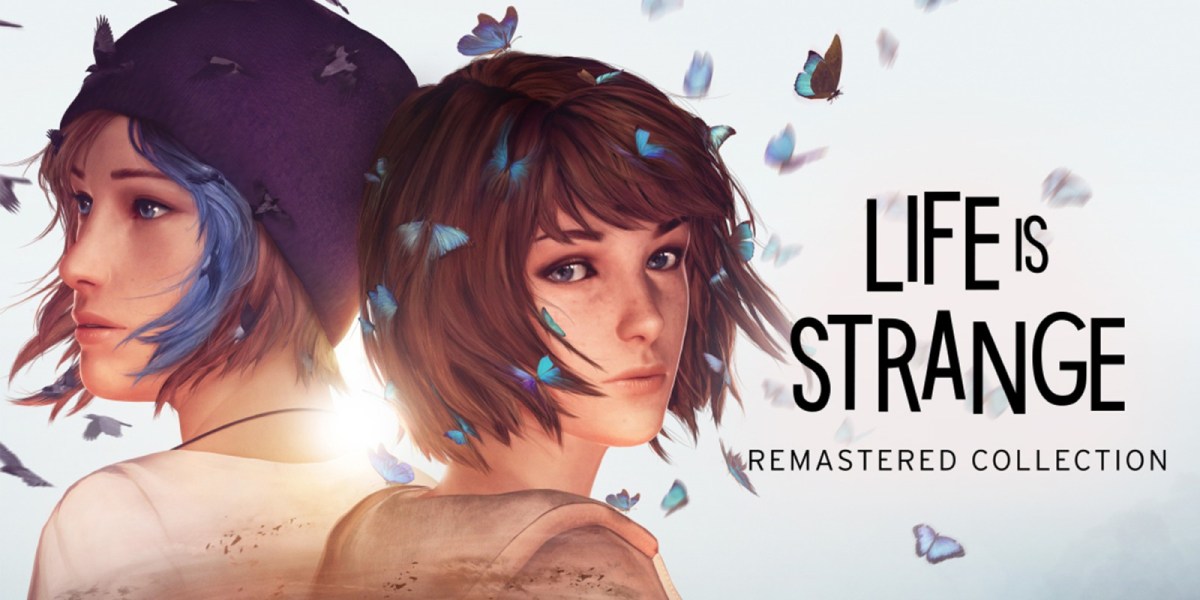 Official release banner for Life is Strange Remastered Collection, Max and Chloe back to back
