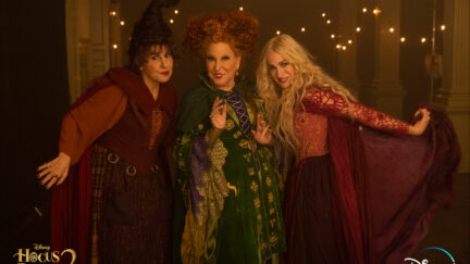 Kathy Najimi, Bette Middler, and Sarah Jessica Parker return as the Sanderson Sisters in Disney's Hocus Pocus 2.