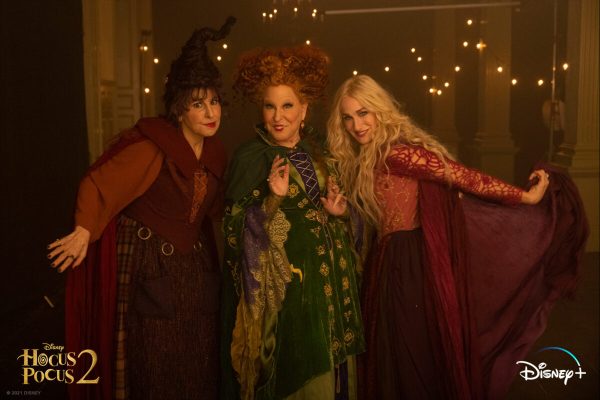 Kathy Najimi, Bette Middler, and Sarah Jessica Parker return as the Sanderson Sisters in Disney's Hocus Pocus 2.