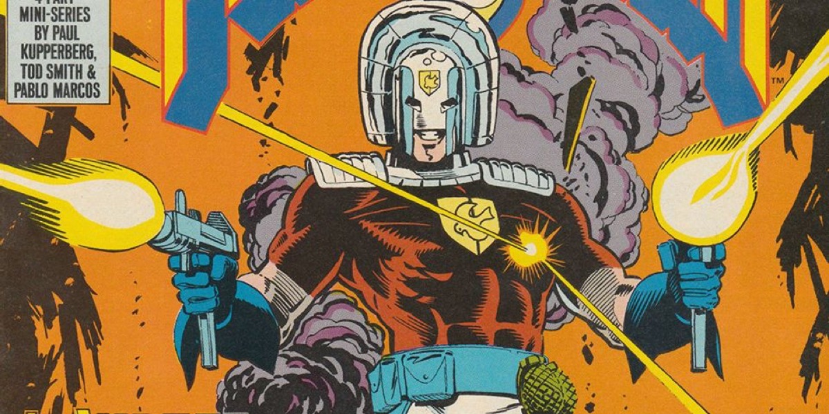 Peacemaker firing guns on his comic book cover.