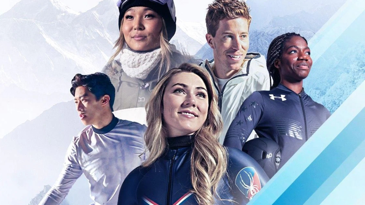 A promotional shot provided by NBC shows several Winter Olympics athletes posing for the games.