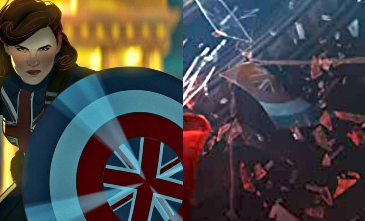 Captain Carter and her shield fragment on the Doctor Strange in the Multiverse of Madness poster.