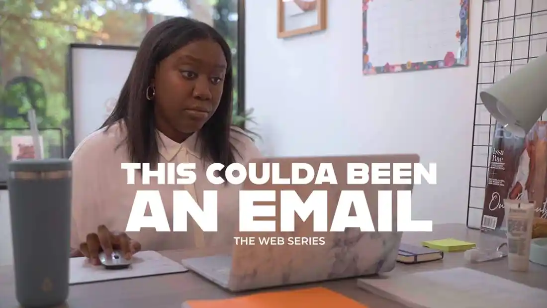 Evelyn Ngugi in "This Coulda Been An Email." (Image: Hallease Narvaez & StumbleWell.)