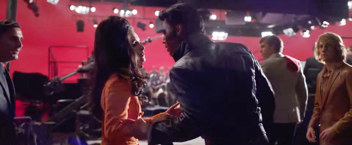 Elvis kissing Priscilla in Elvis