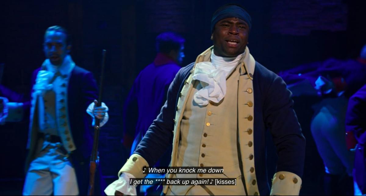 An example of censorship on Disney+ in Hamilton