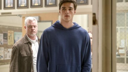 A screenshot of Nate Jacobs and his dad from HBO's Euphoria.