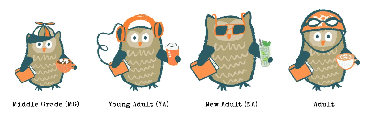 4 types of Pitch War owls depending on age demographic for book. (Pitch Wars.)