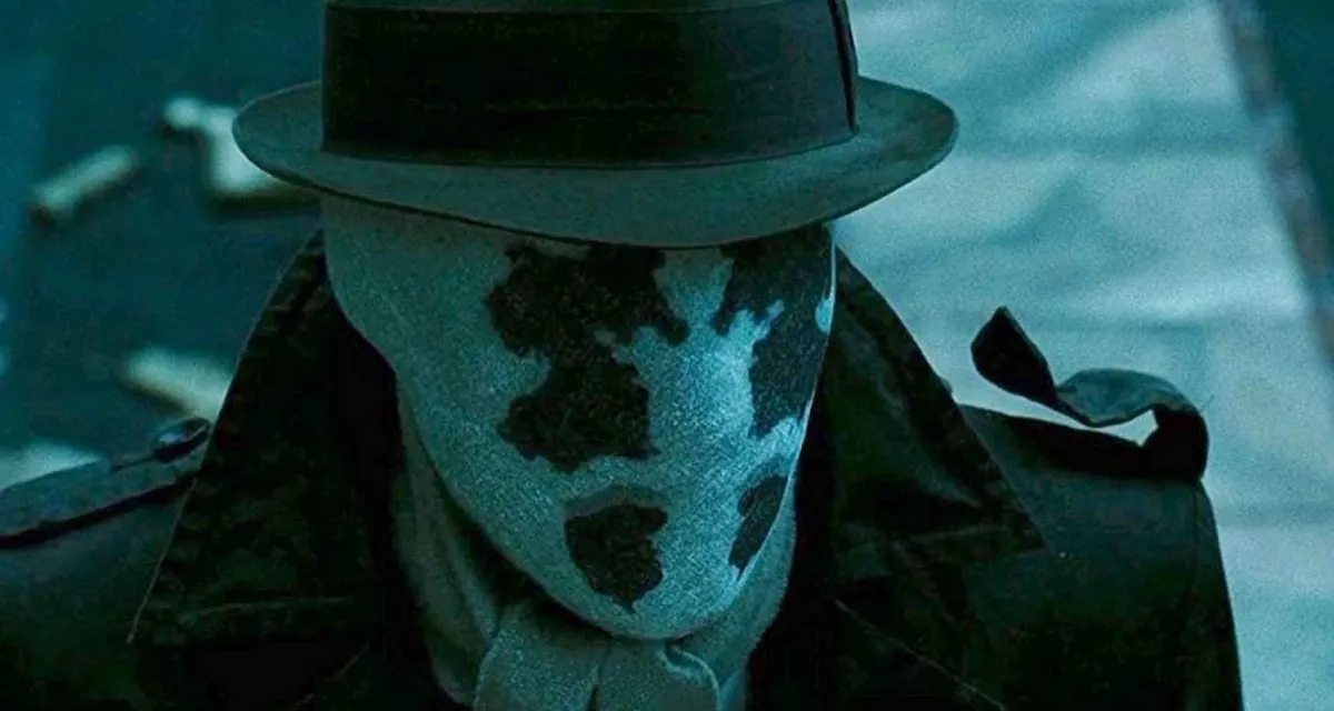 Rorschach looking on in Watchmen