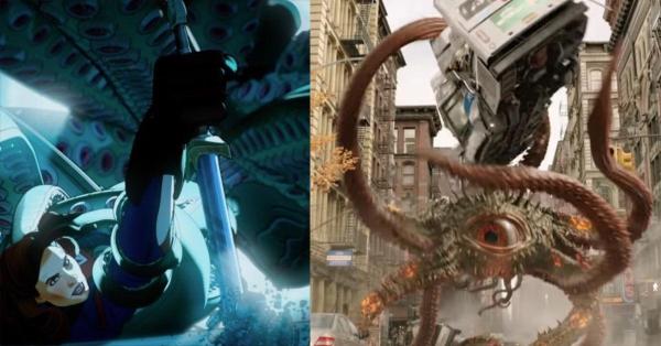 Captain Carter vs. Gargantos/Shuma-Gorath and the monster's appearance in Doctor Strange in the Multiverse of Madness.