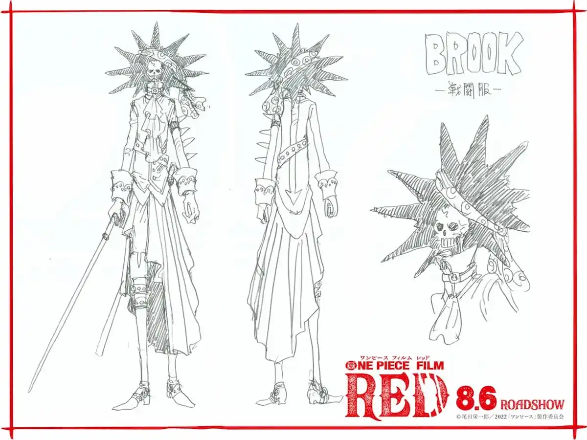 Artwork for Brook's battle costume in One Piece: Red
