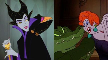 Two side-by-side pictures of Maleficent and Madame Medusa, from Disney's Maleficent and The Rescuers respectively.