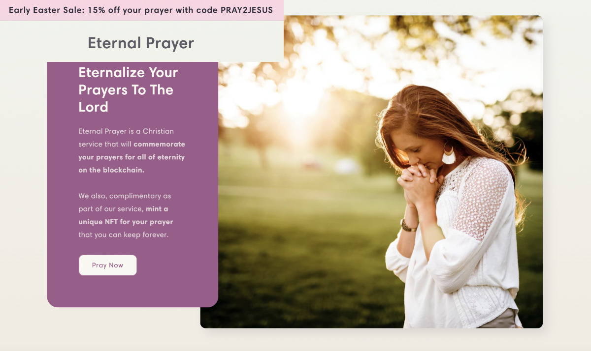 Eternal Prayer NFT site