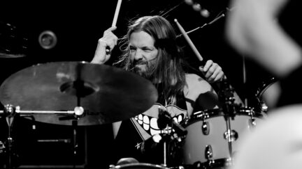 Taylor Hawkins on stage with the Foo Fighters