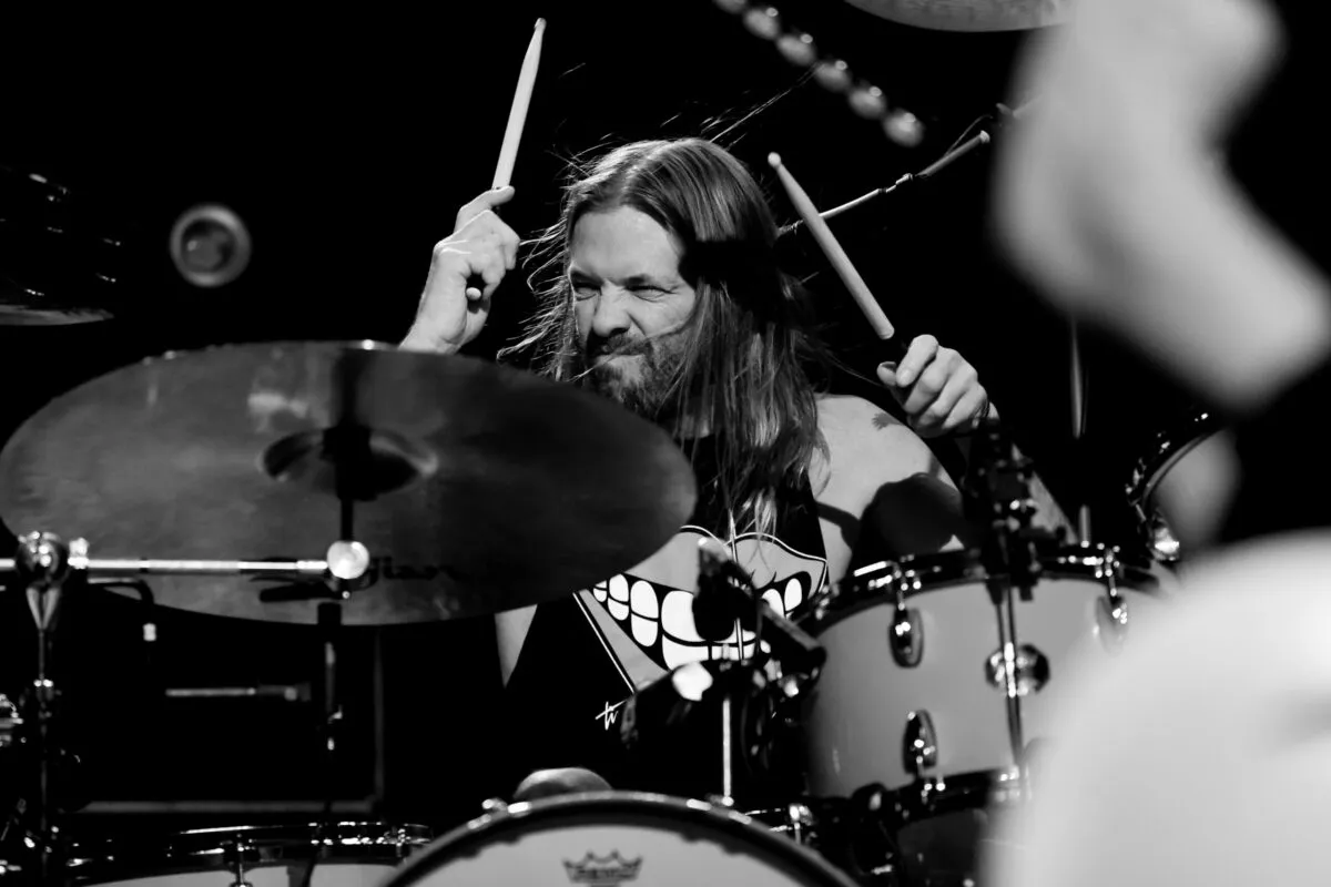 Taylor Hawkins on stage with the Foo Fighters