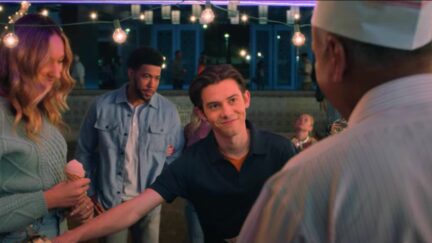 Griffin Gluck as Jack Dunkleman argues with Jake from State Farm in Tall Girl 2