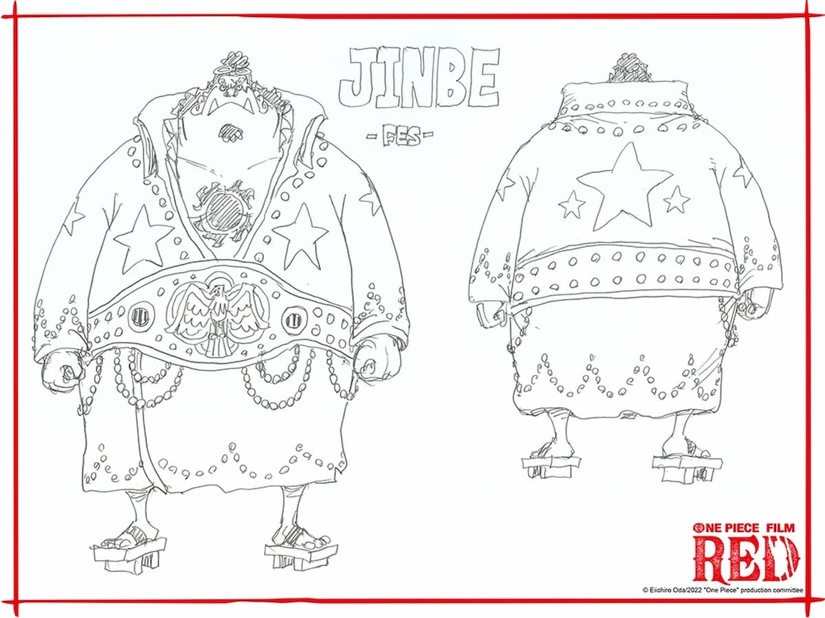 Artwork for Jinbe's fes costume in One Piece: Red