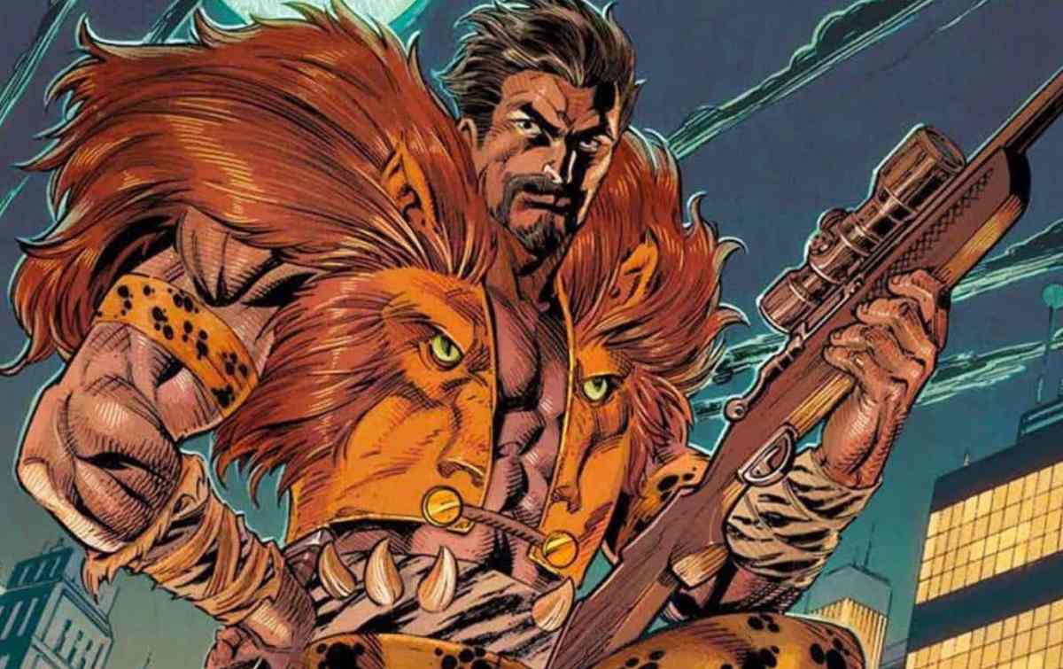 Kraven the Hunter poses with a gun.