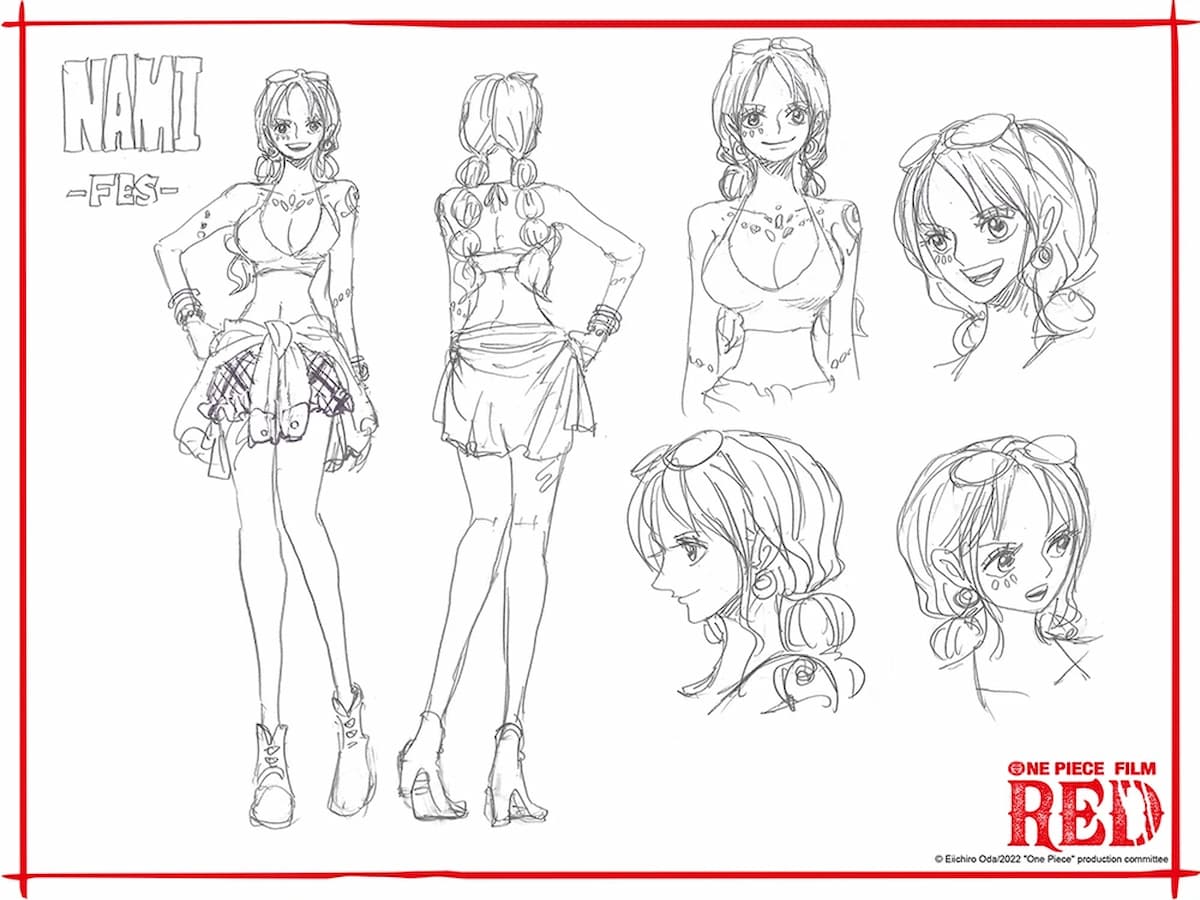 Artwork for Nami's Fes costume in One Piece: Red