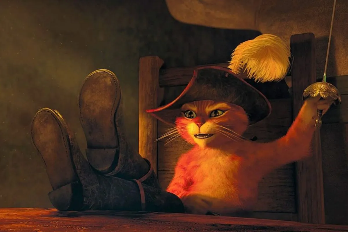 A picture of Puss in Boots, played by Antonio Banderas, in the trailer for the latest Puss in Boots movie